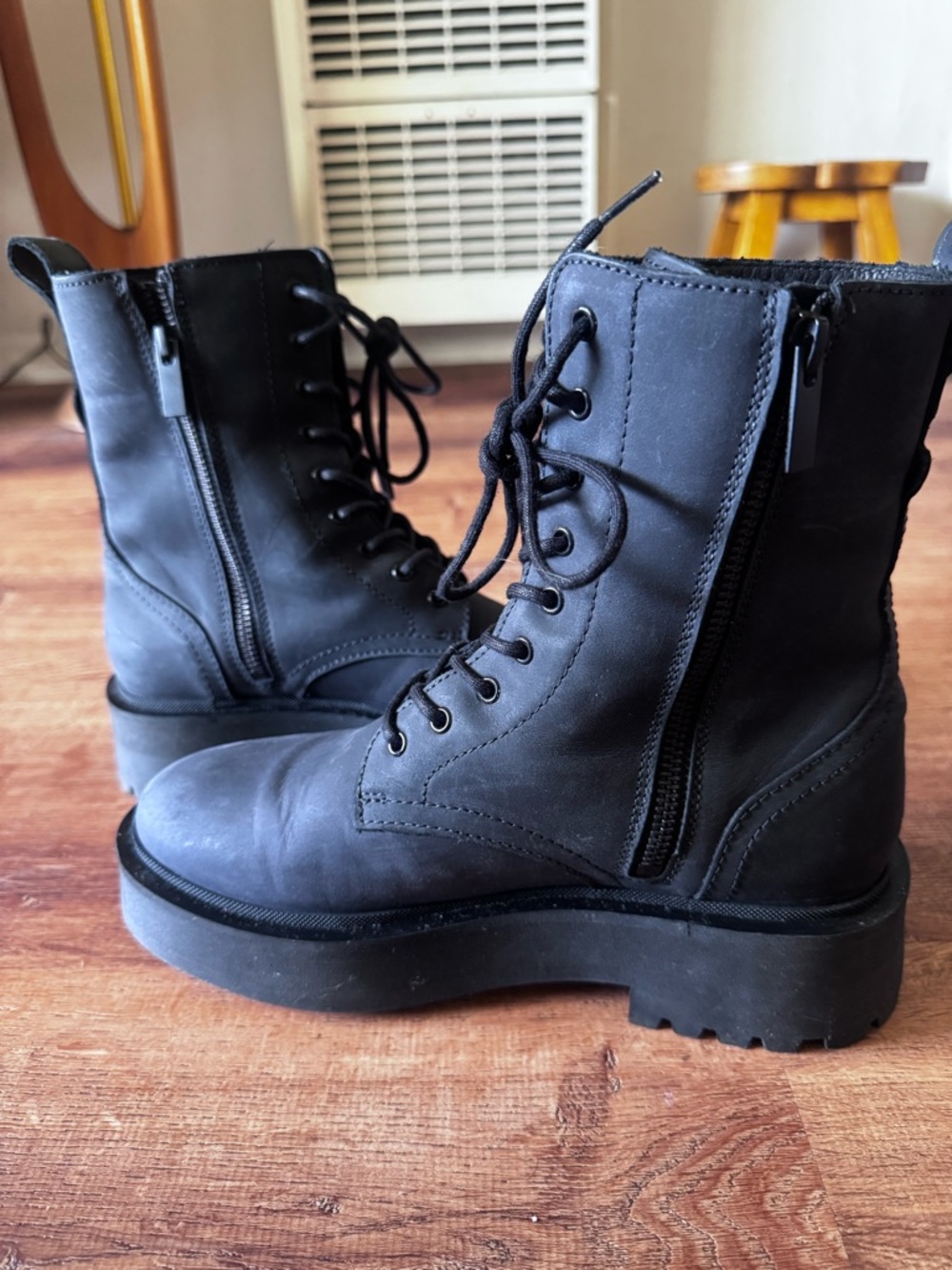 Thursday Quest Black Combat Moto Boots 6 (+) - Picture 7 of 16